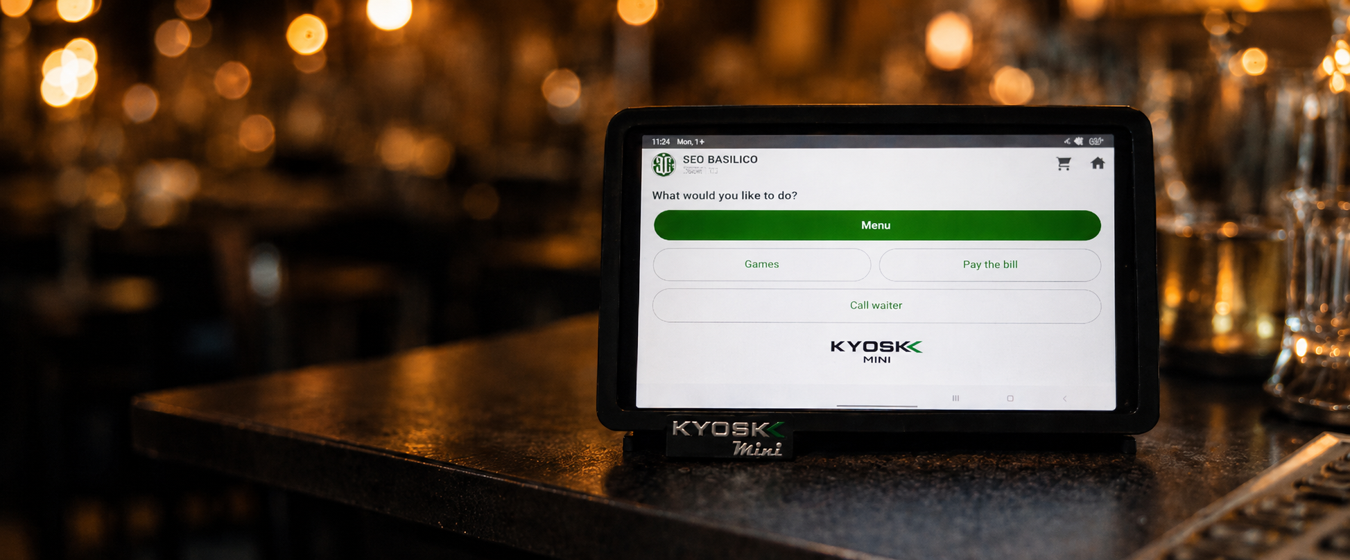 Kyosk Mini ordering interface in a café