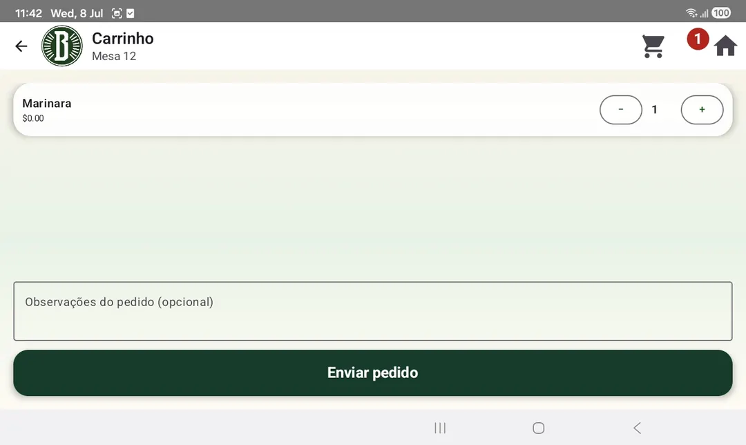 Kyosk menu categories screen