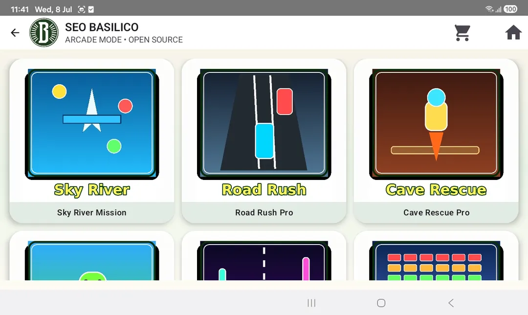 Kyosk games screen
